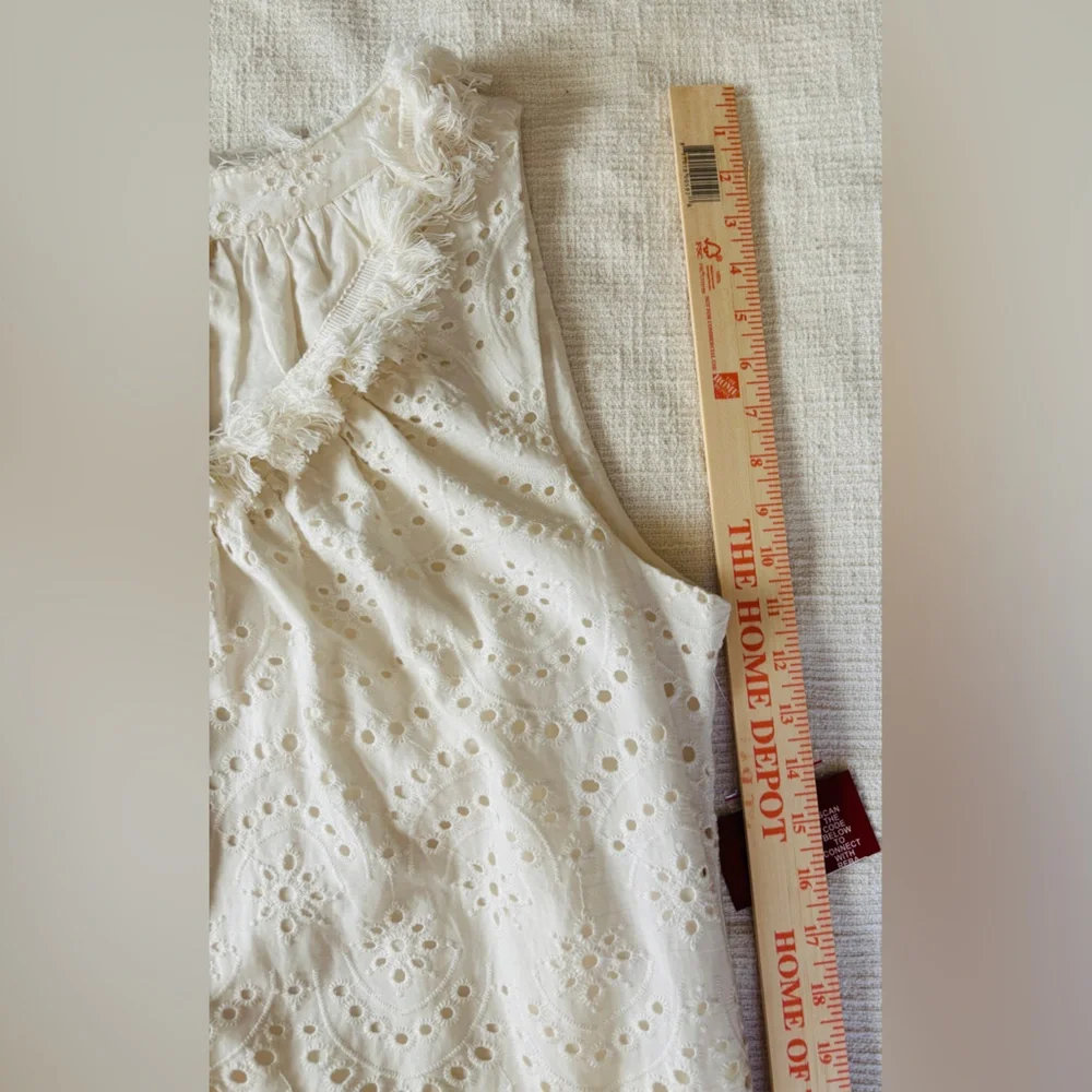 Reba 100% Cotton Ruffled Cream Eyelet Sleeveless Maxi Dress Women’s Large NEW - Picture 13 of 13